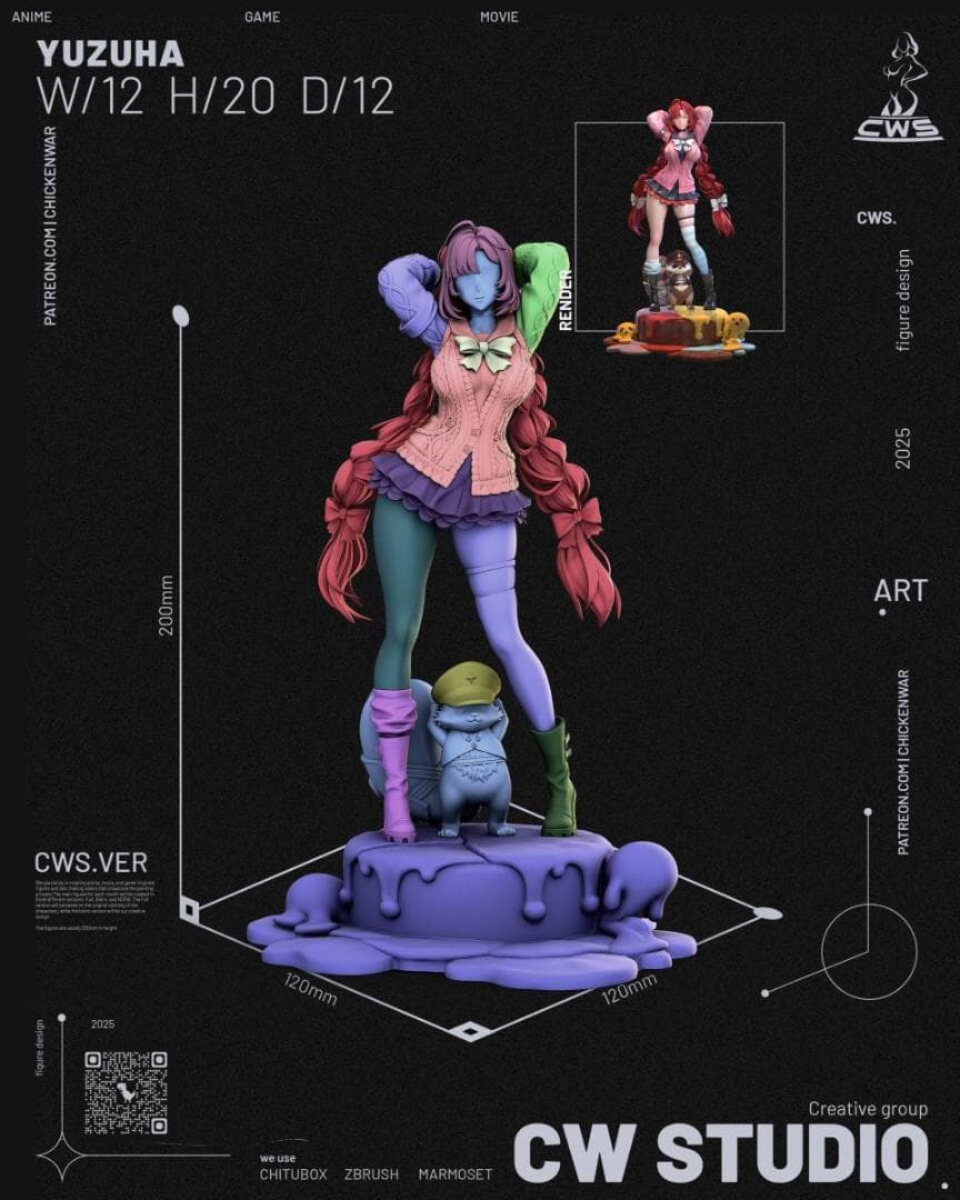 浮波柚葉　ゼンレスゾーンゼロ　ゼンゼロ　怪啖屋　20ｃｍ　未塗装未組立　光造形