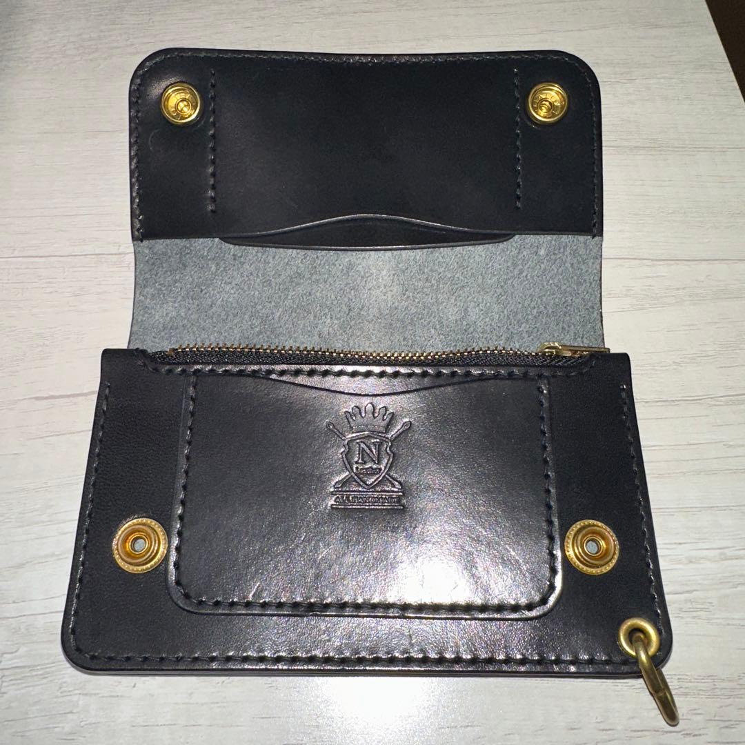 ミドル トラッカーウォレット カスタム 栃木レザー サドルレザー 黒 真鍮