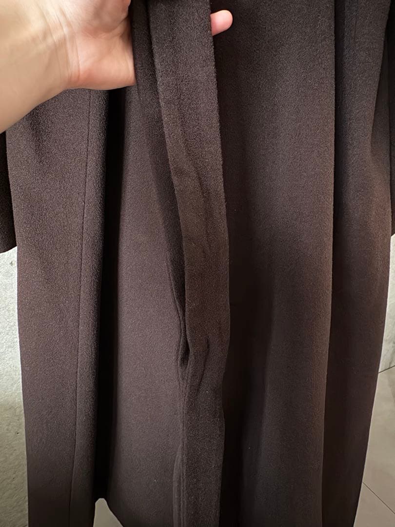 Crewre アジャスタブルウールロングコート ダークブラウン　サイズ1