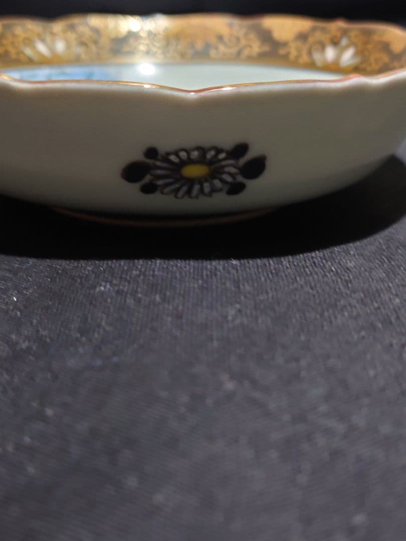 【九谷焼　島崎玉香　朝日製】 小皿