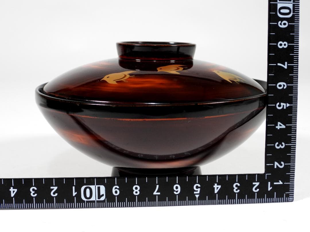 輪島　山水風景金蒔絵　木製　蓋付大椀　お煮物椀　吸物椀　10客