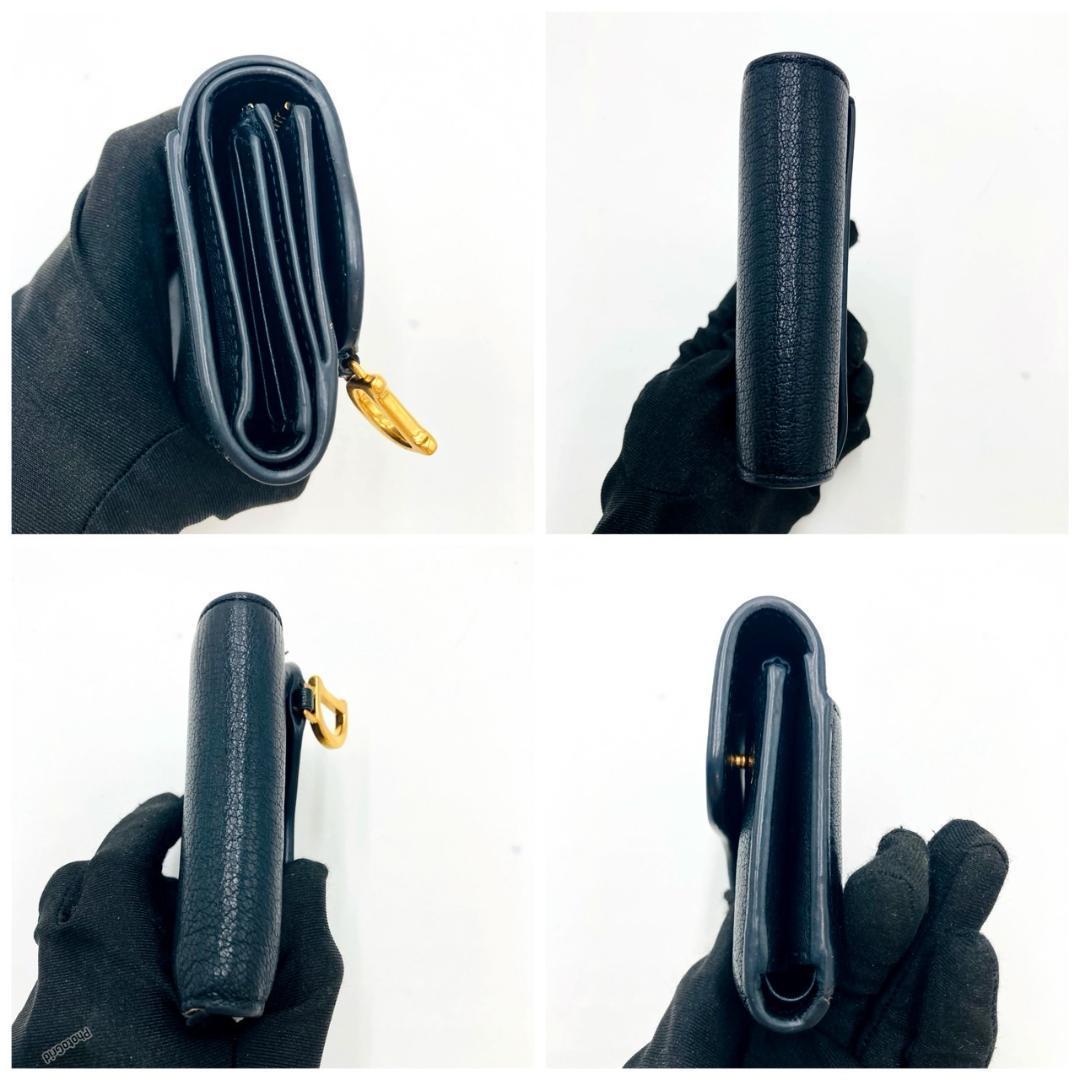 Dior ディオール　ロータスウォレット　折財布　サドル　ブラック　⑥