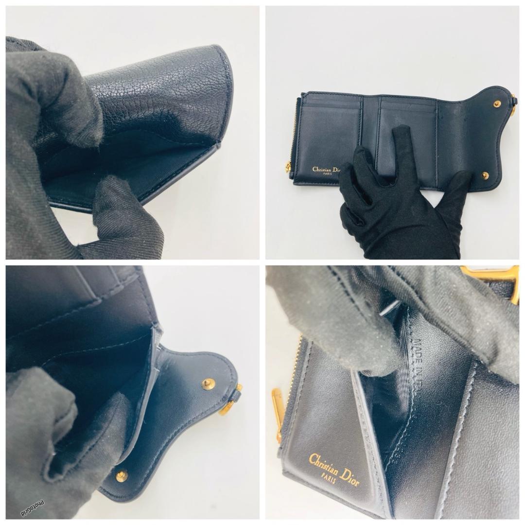 Dior ディオール　ロータスウォレット　折財布　サドル　ブラック　⑥