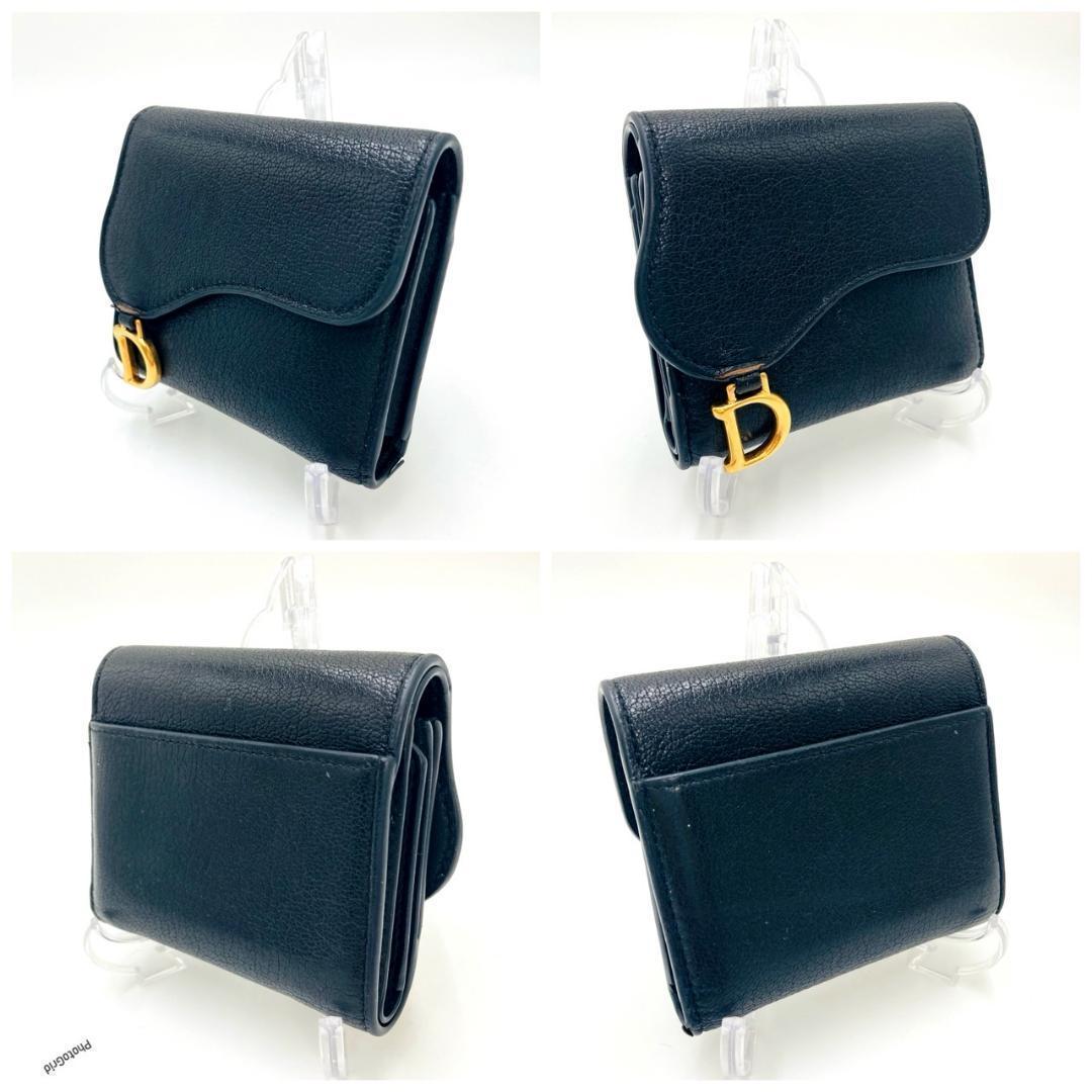 Dior ディオール　ロータスウォレット　折財布　サドル　ブラック　⑥