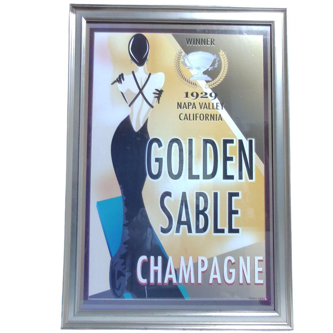 ヴィンテージ広告ポスター 額縁 Golden Sable Champagne
