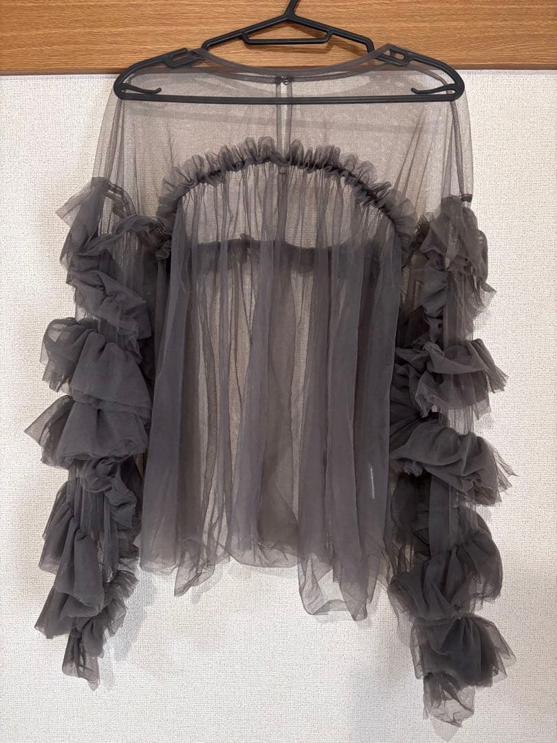 andresd デコラティブチュールトップス チャコール