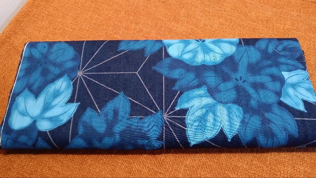 お値下げ　撫松庵ゆかた反物　 朝顔と麻の葉もよう　新品 未開封