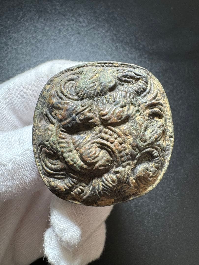 龍文様 剣装飾品 W時代物 銅製の彫刻 中国古美術 極細工 工芸品 美術品置物