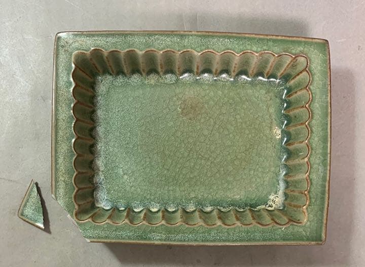 中国 足付四方盤　f2220720