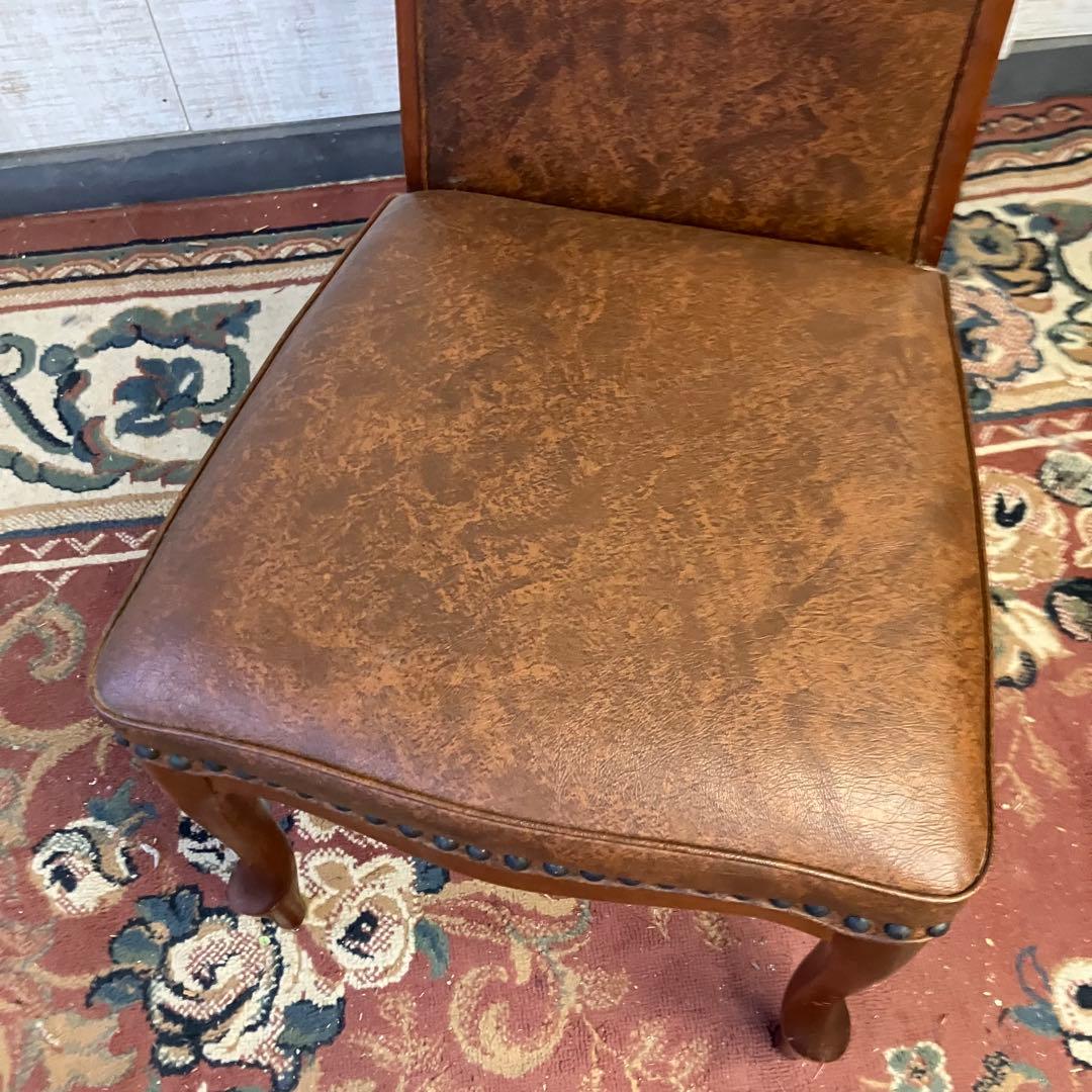 ⑧北欧レトロ マルニ木工 木製椅子 鋲打ちダイニングチェア ロビーチェア 古家具