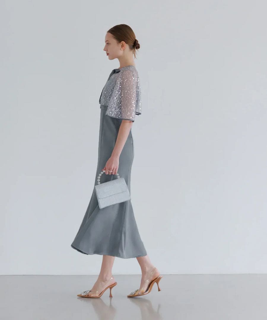 【新品】LEJA スパンコールビジューボレロマーメイドワンピースドレス