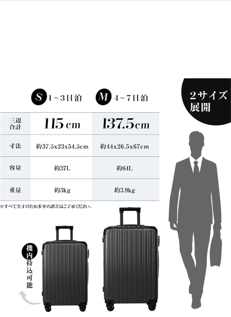GURAMA スーツケース シルバー 大容量