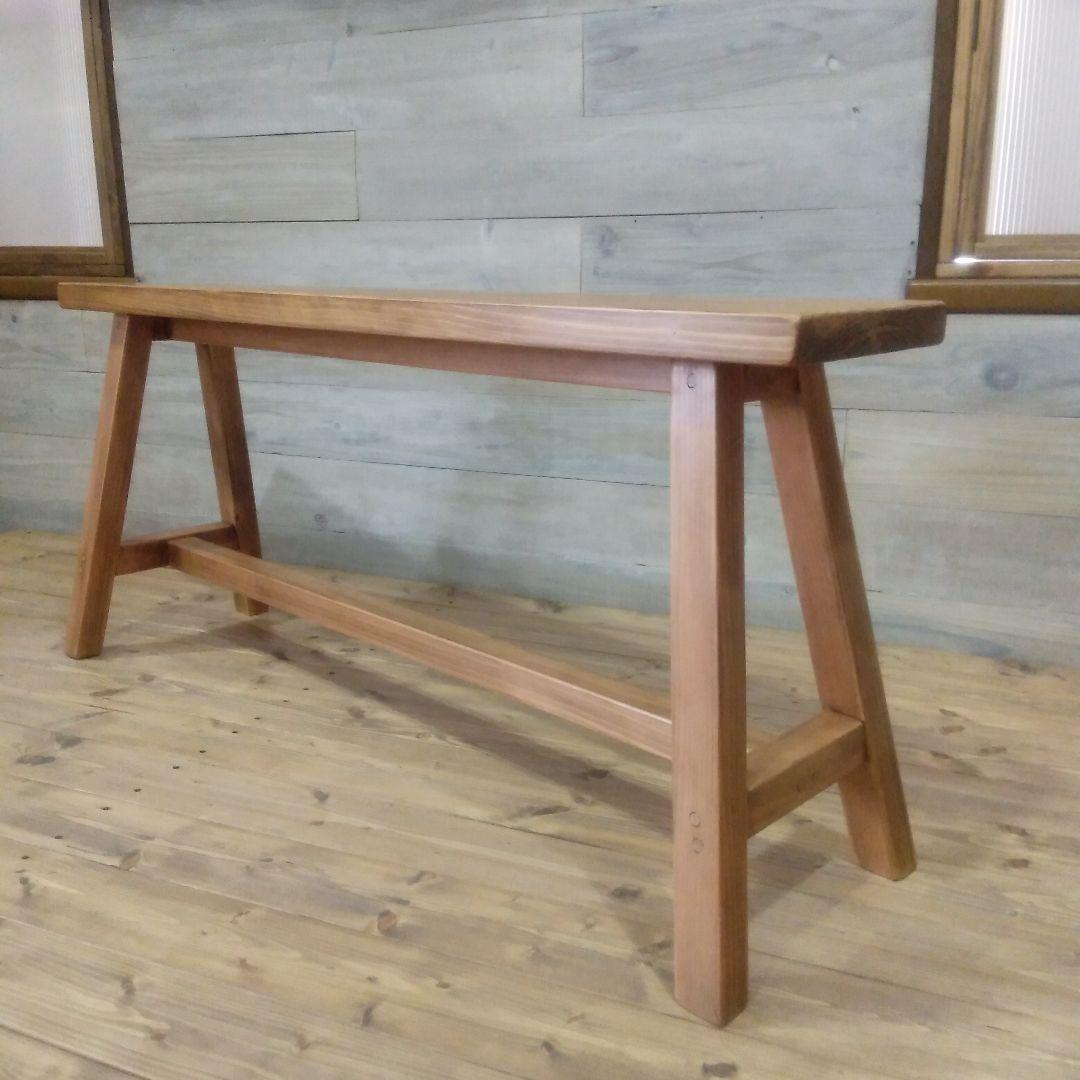 ハンドメイド　木製ベンチ　幅100㎝　座面高さ45㎝　ラスティックパイン　椅子