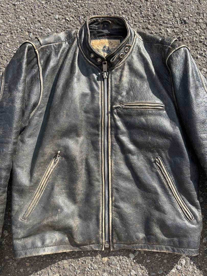 FOORSTEP ライダース　革ジャン　牛革　エイジング　ヴィンテージ　Lサイズ