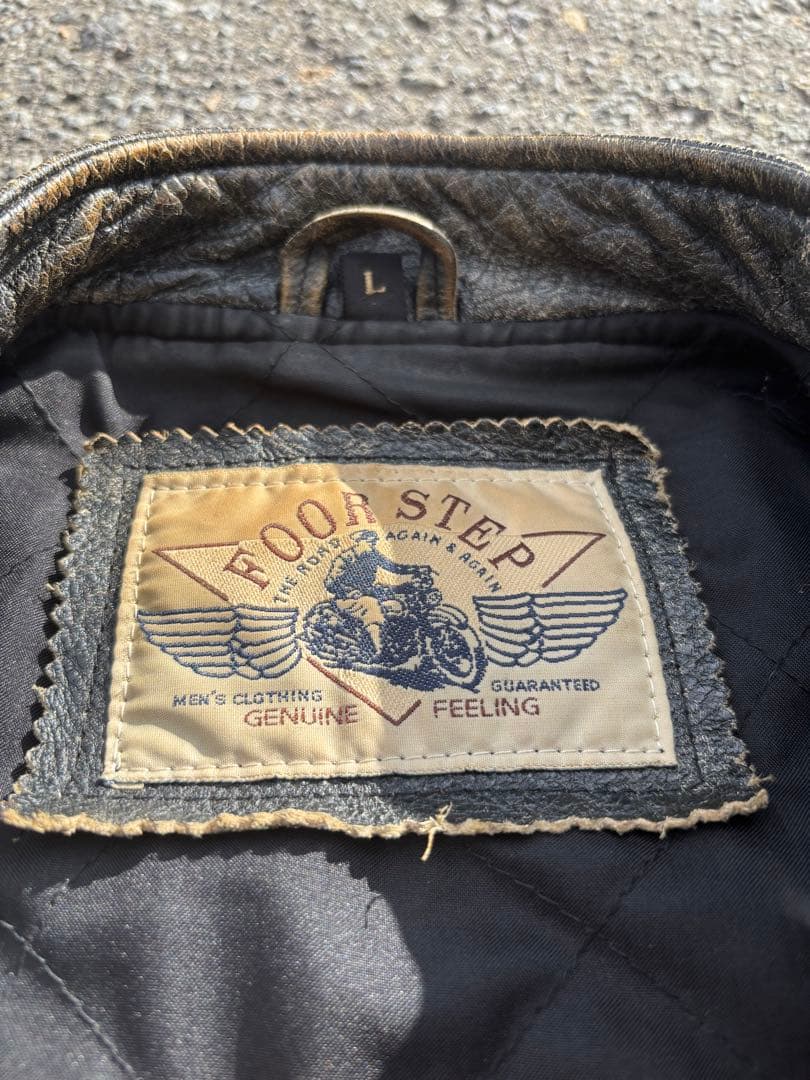 FOORSTEP ライダース　革ジャン　牛革　エイジング　ヴィンテージ　Lサイズ