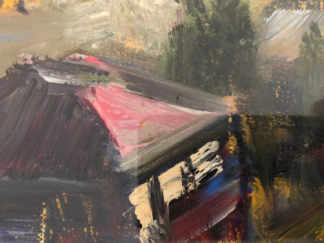 山形弘2 油絵 絵画 額寸 縦800mm横920mm サインあり