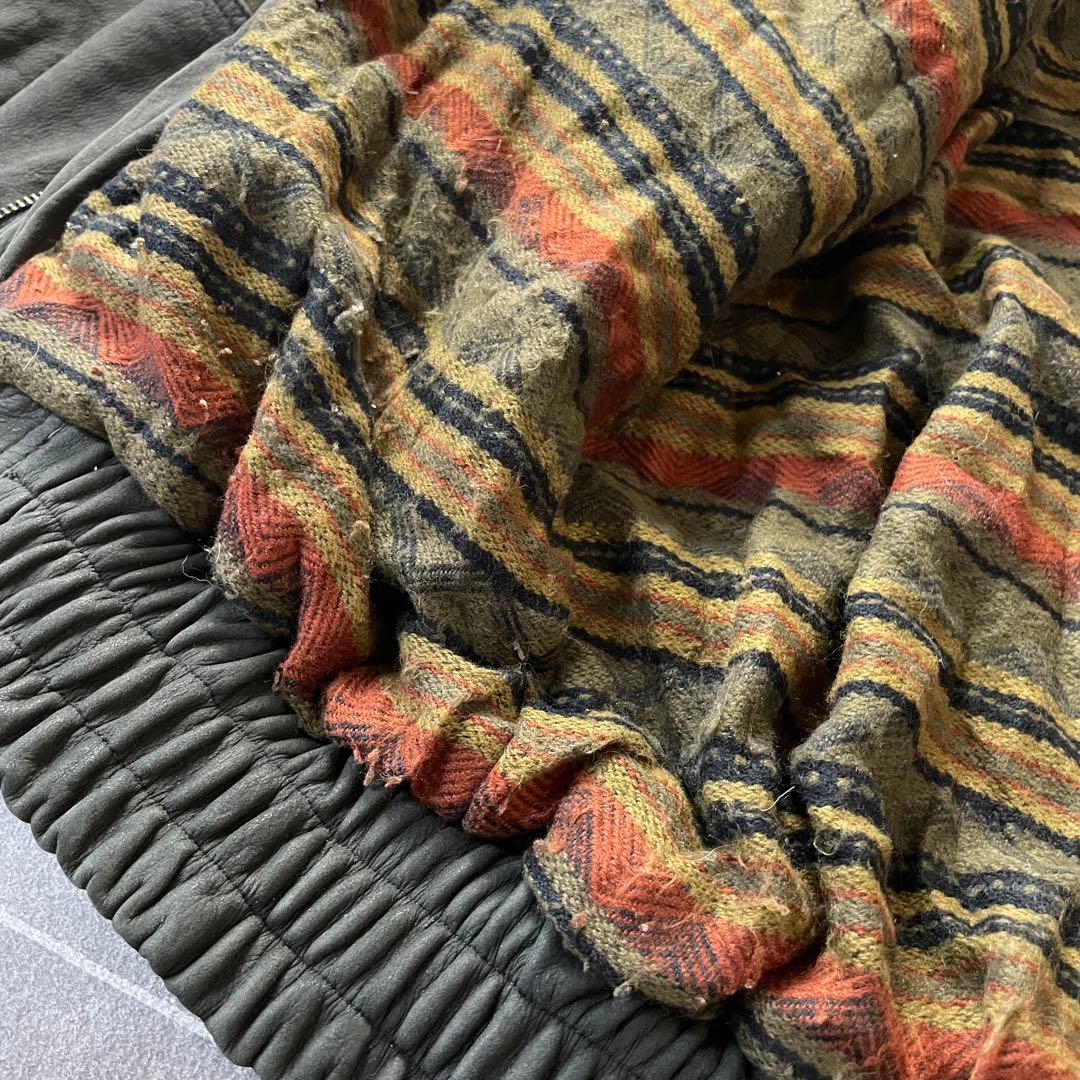 90s vintage 本革 レザージャケット スタンドカラー 2重襟 切替