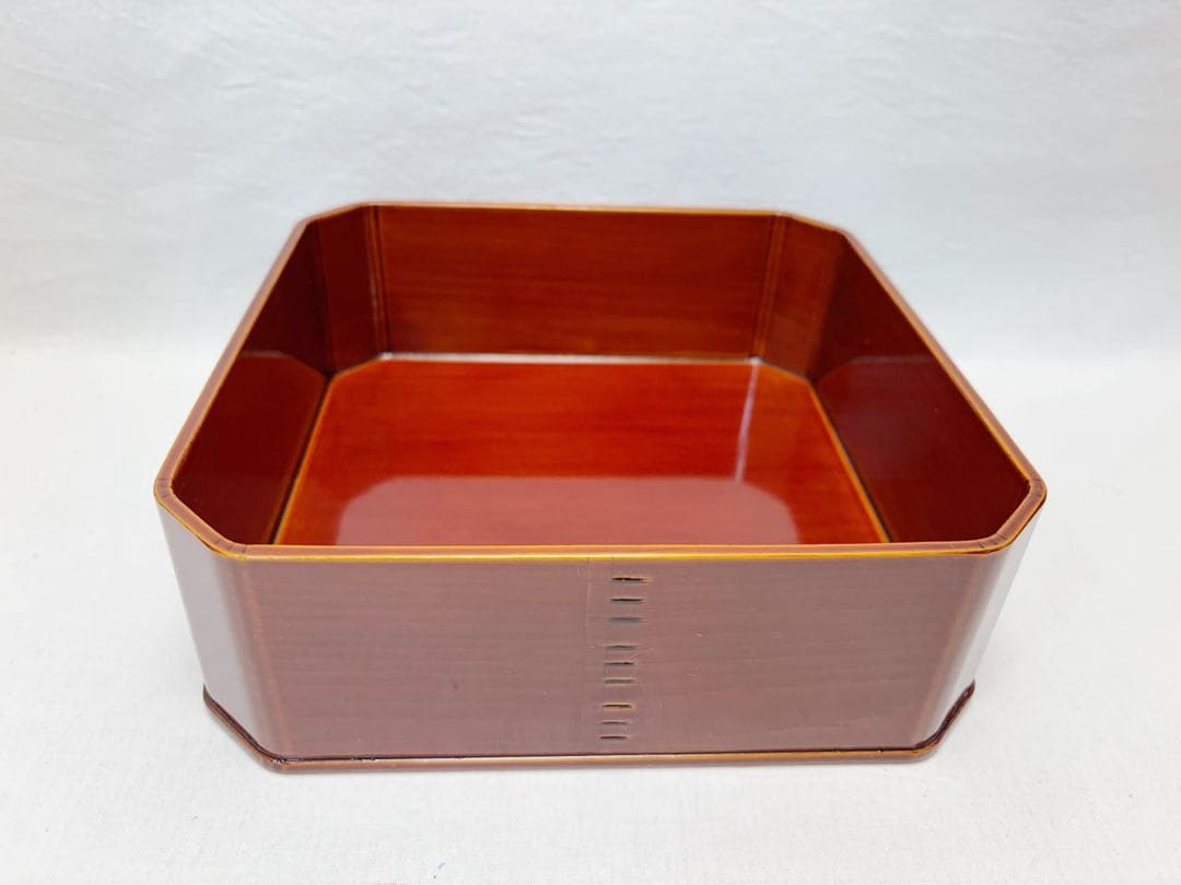 未使用 懐石道具 聡春作 飛騨春慶塗 大徳寺 縁高重箱 五客揃 刻印有 元箱