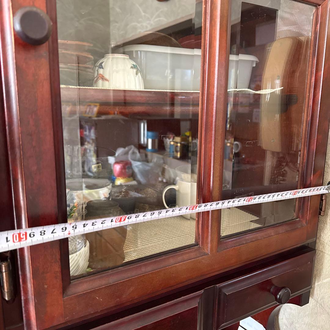 木製ガラス扉キャビネット 大型＊アンティーク