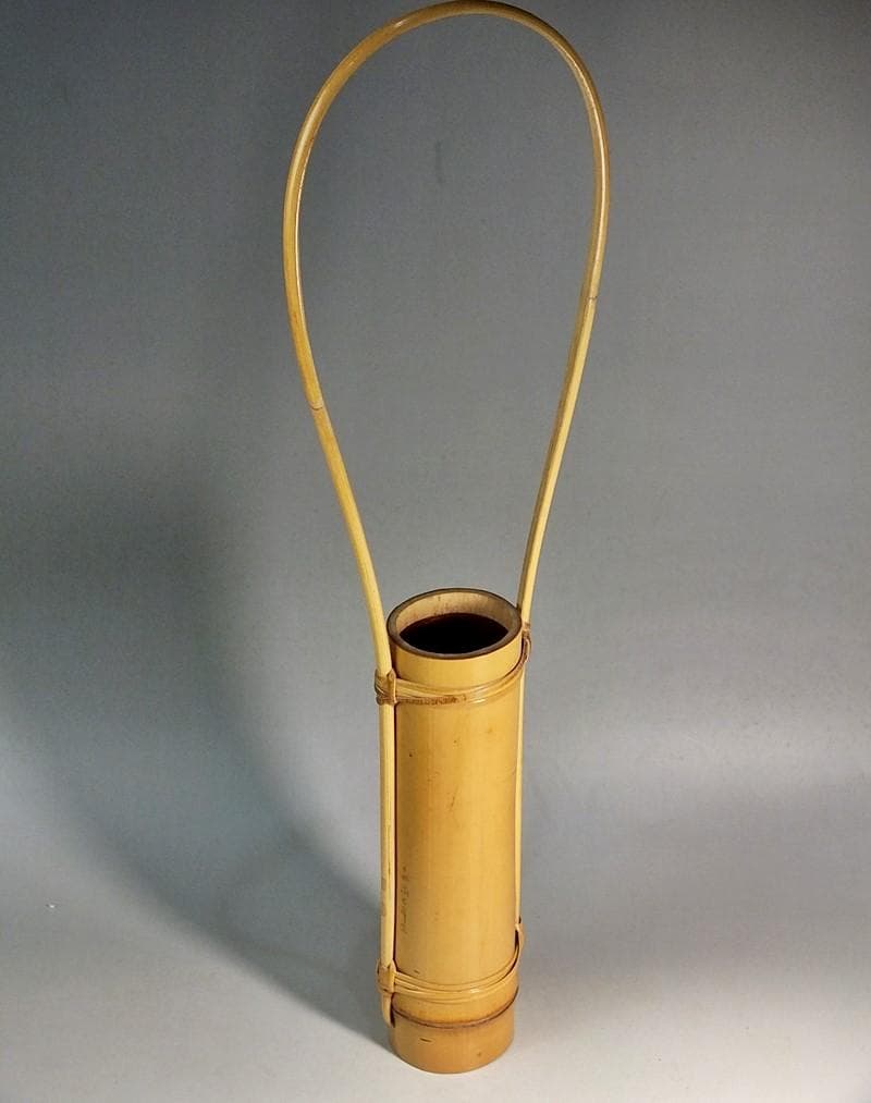 ☆ 三世 早川 尚古斎 嘉代似花筒 共箱 大きな作 高さ54cm!! ☆6B4