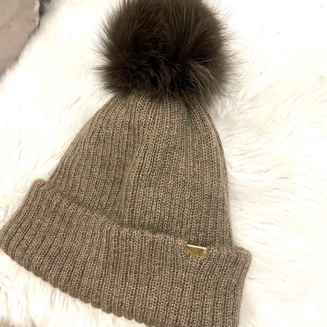 ca4la カシラ ニット帽　EX PLATINA FOX5 ファーニット