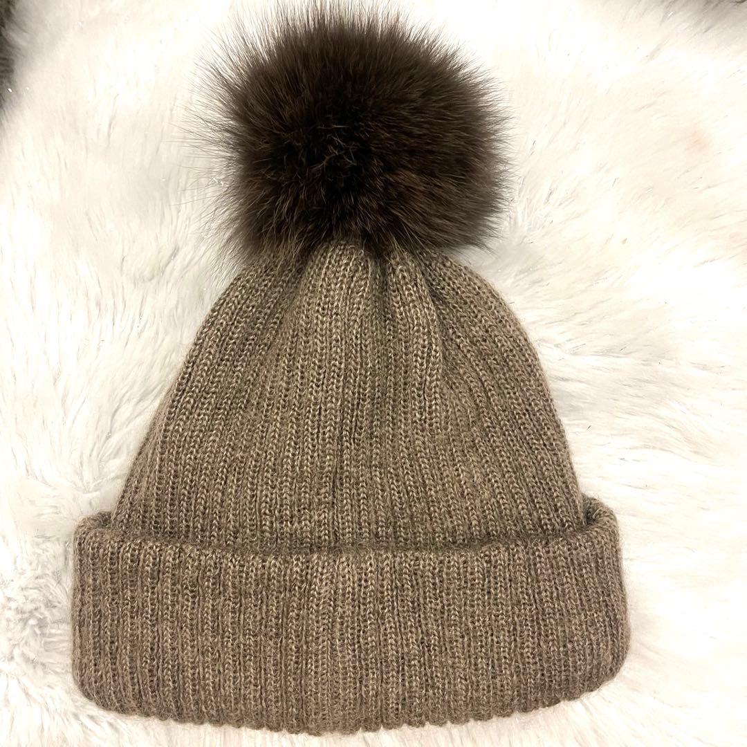 ca4la カシラ ニット帽　EX PLATINA FOX5 ファーニット