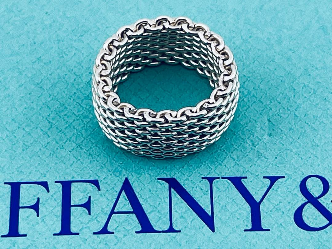 c921 オールド　ティファニー　サマセット　メッシュ　リング　925 約9号