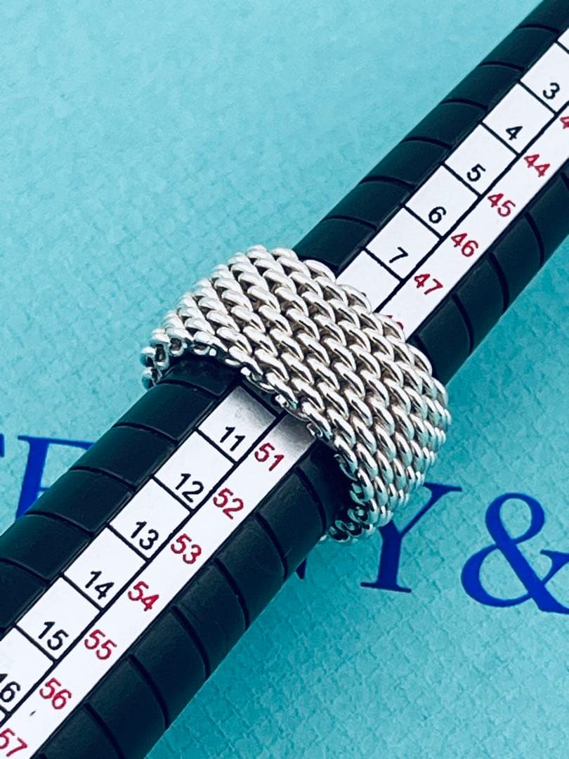 c921 オールド　ティファニー　サマセット　メッシュ　リング　925 約9号