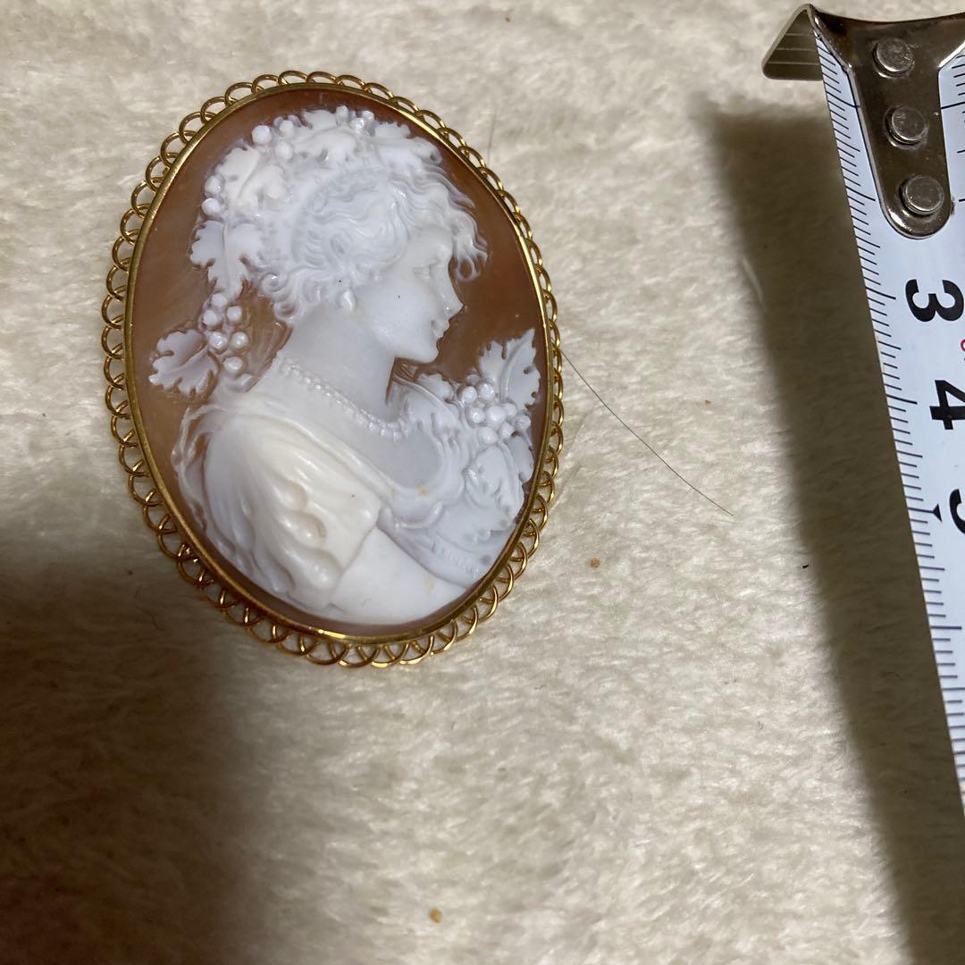 カメオk18ブローチ