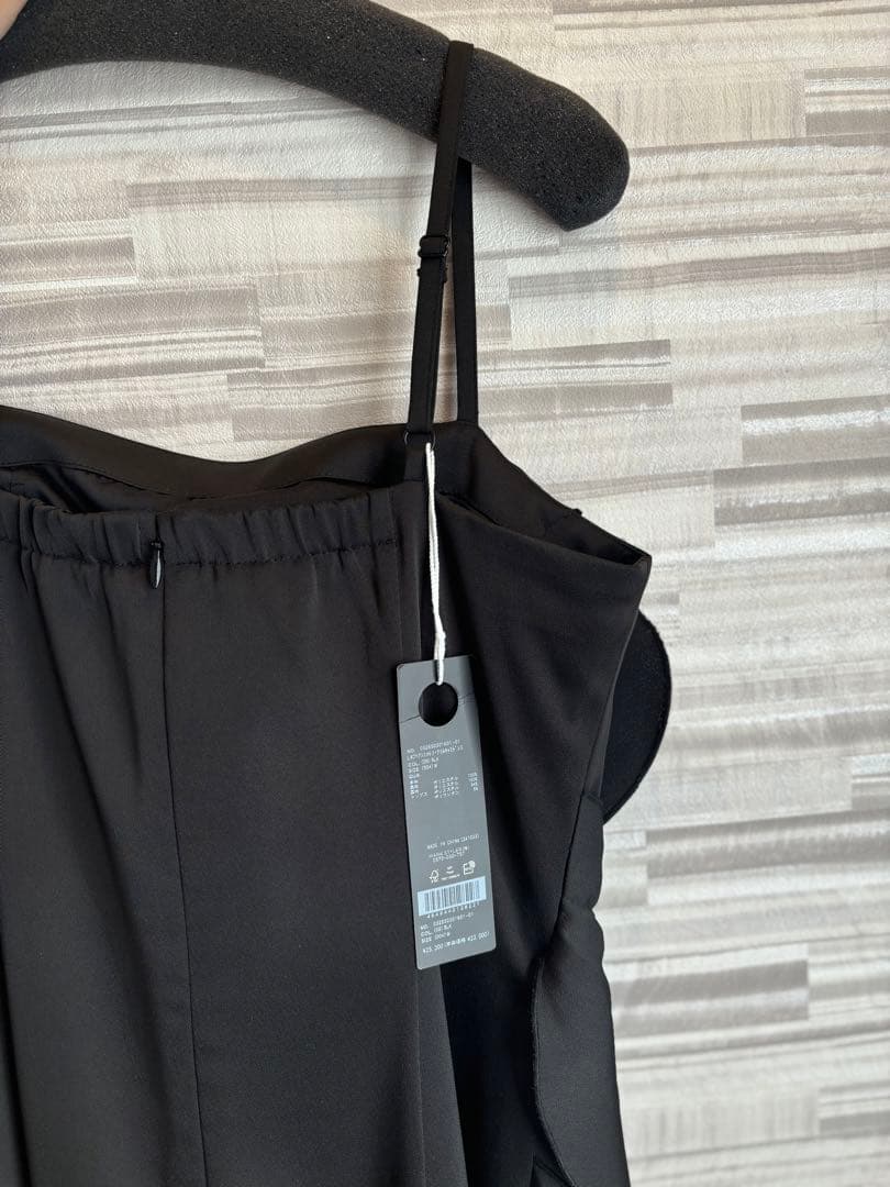 LAGUNAMOON シアートップス付 フリルキャミドレス M ブラック