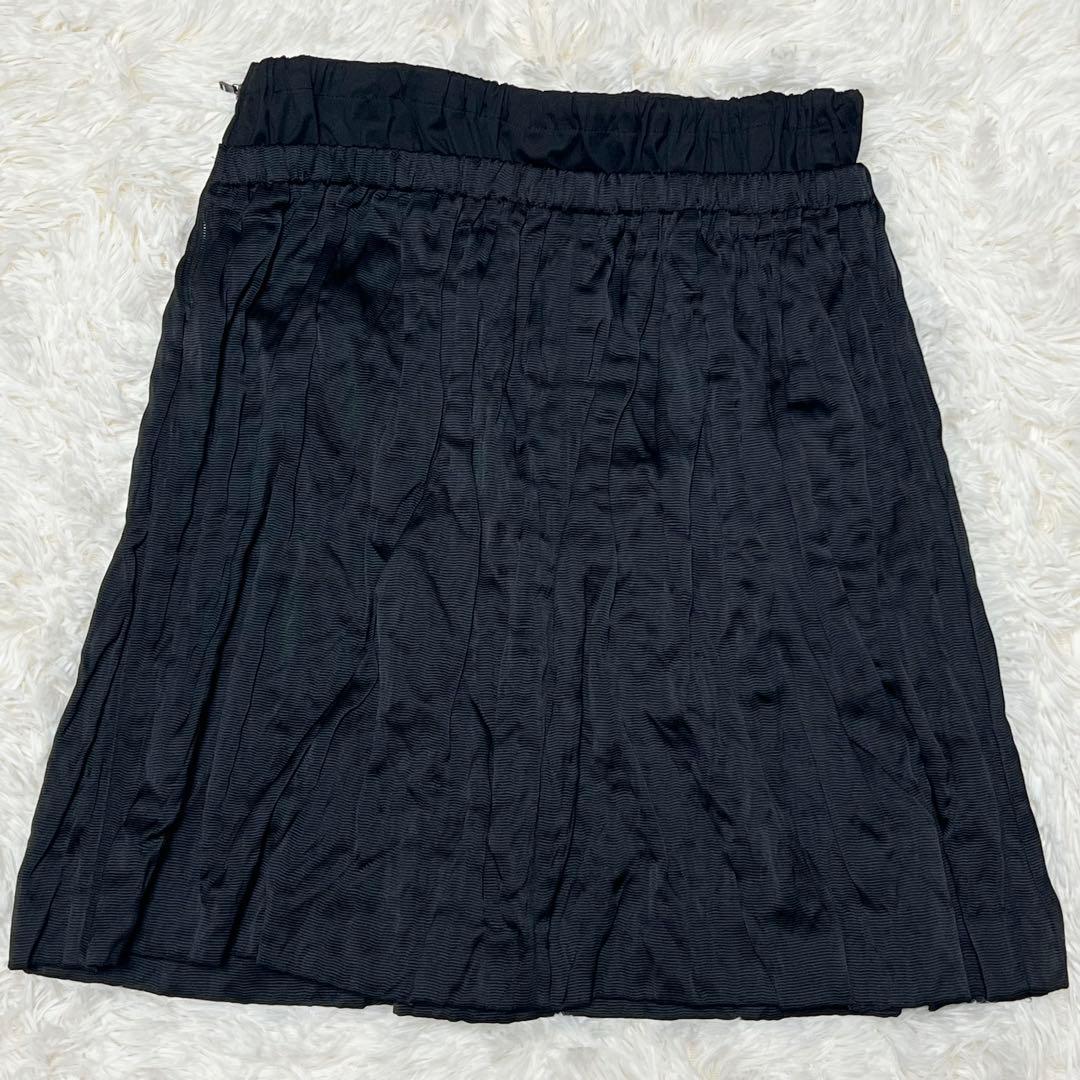 美麗品✨プラダ テスート ナイロン プリーツ スカート ブラック リボン シルク