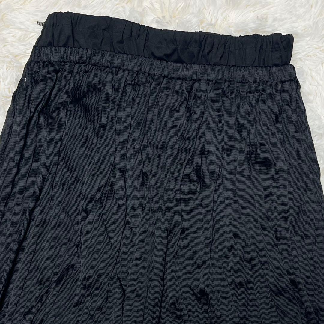 美麗品✨プラダ テスート ナイロン プリーツ スカート ブラック リボン シルク