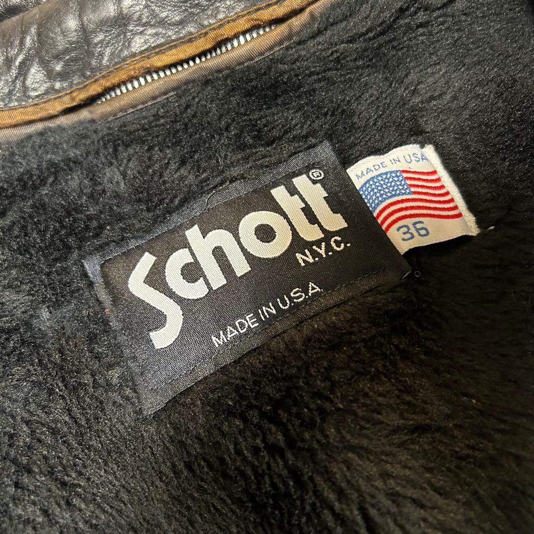 Schott ショットレザージャケット ライナー付き　シングルライダース　36㌅