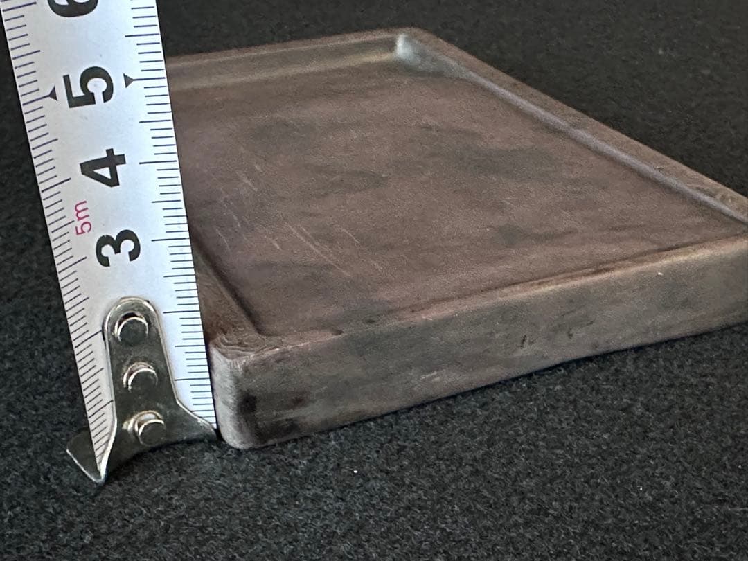 中国美術　端渓龍紋硯 重さ421g 唐木箱　書道具 文房具 細工 古美術