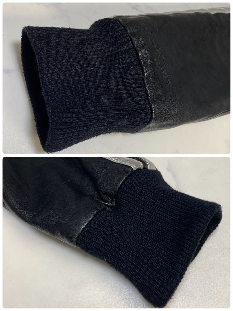 【美品】ショット　トラッカージャケット　M相当　ブラック　レザー　シープスキン