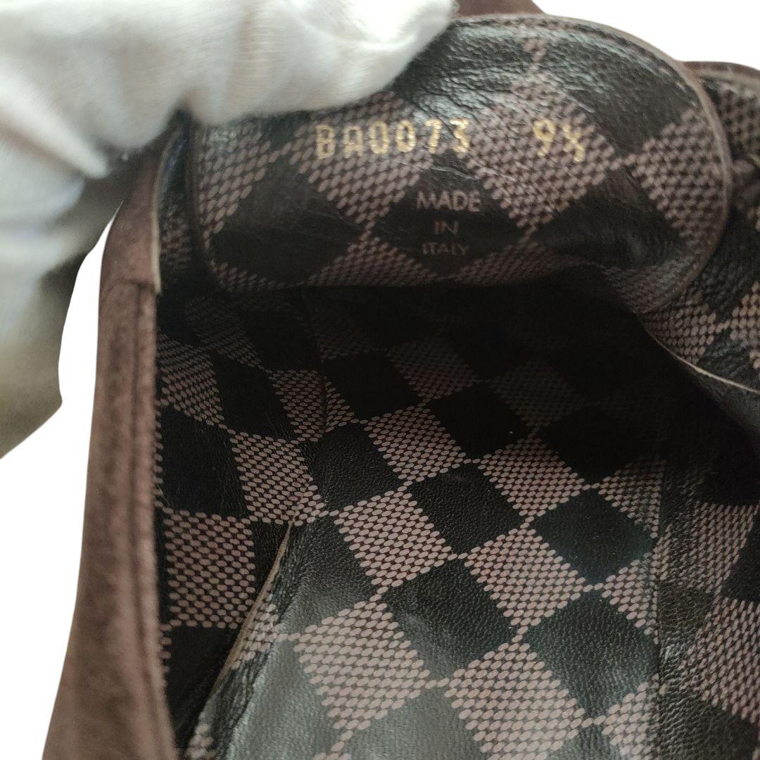 ルイヴィトン スウェードレザー シューズ 9.5ダミエ ダークブラウン メンズ