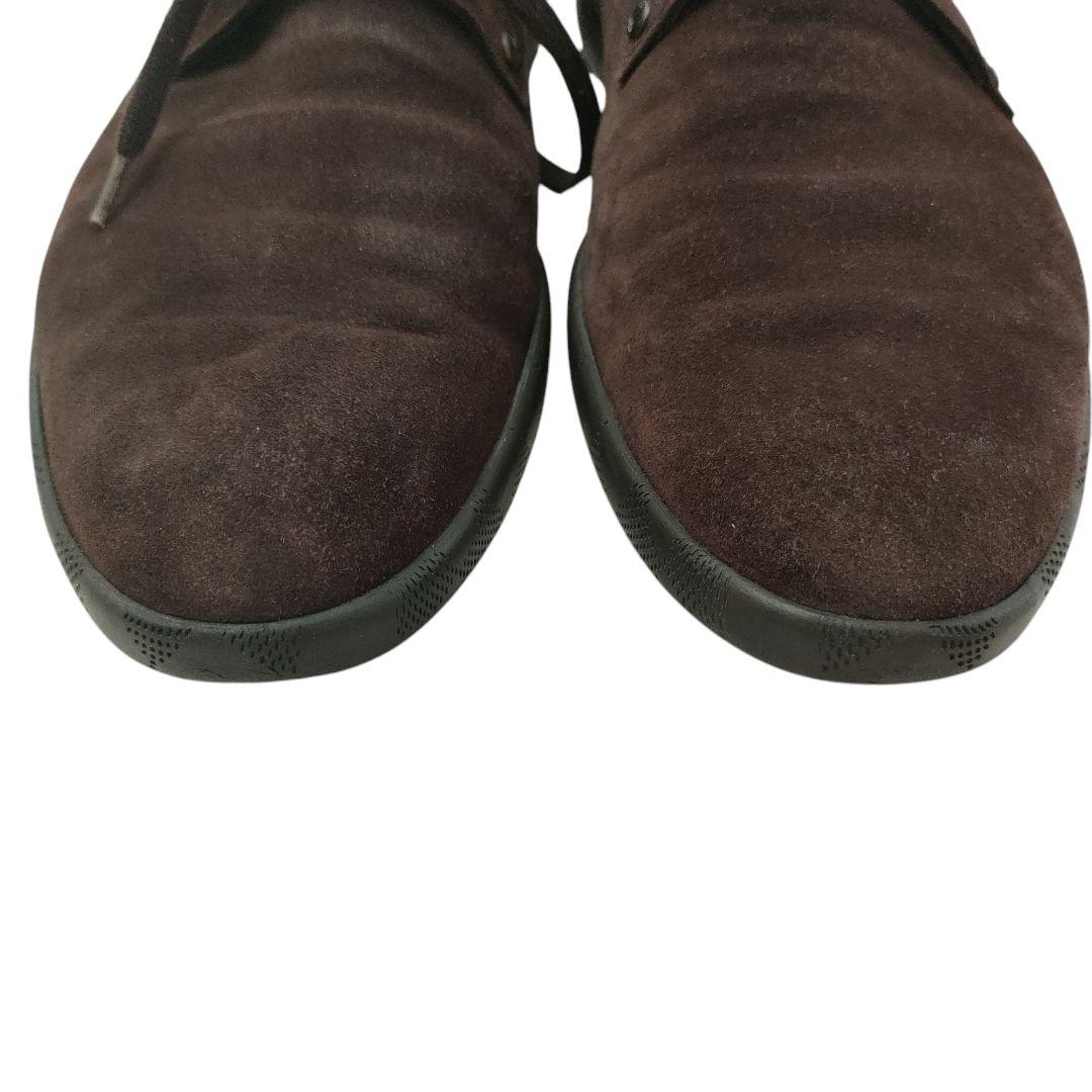 ルイヴィトン スウェードレザー シューズ 9.5ダミエ ダークブラウン メンズ