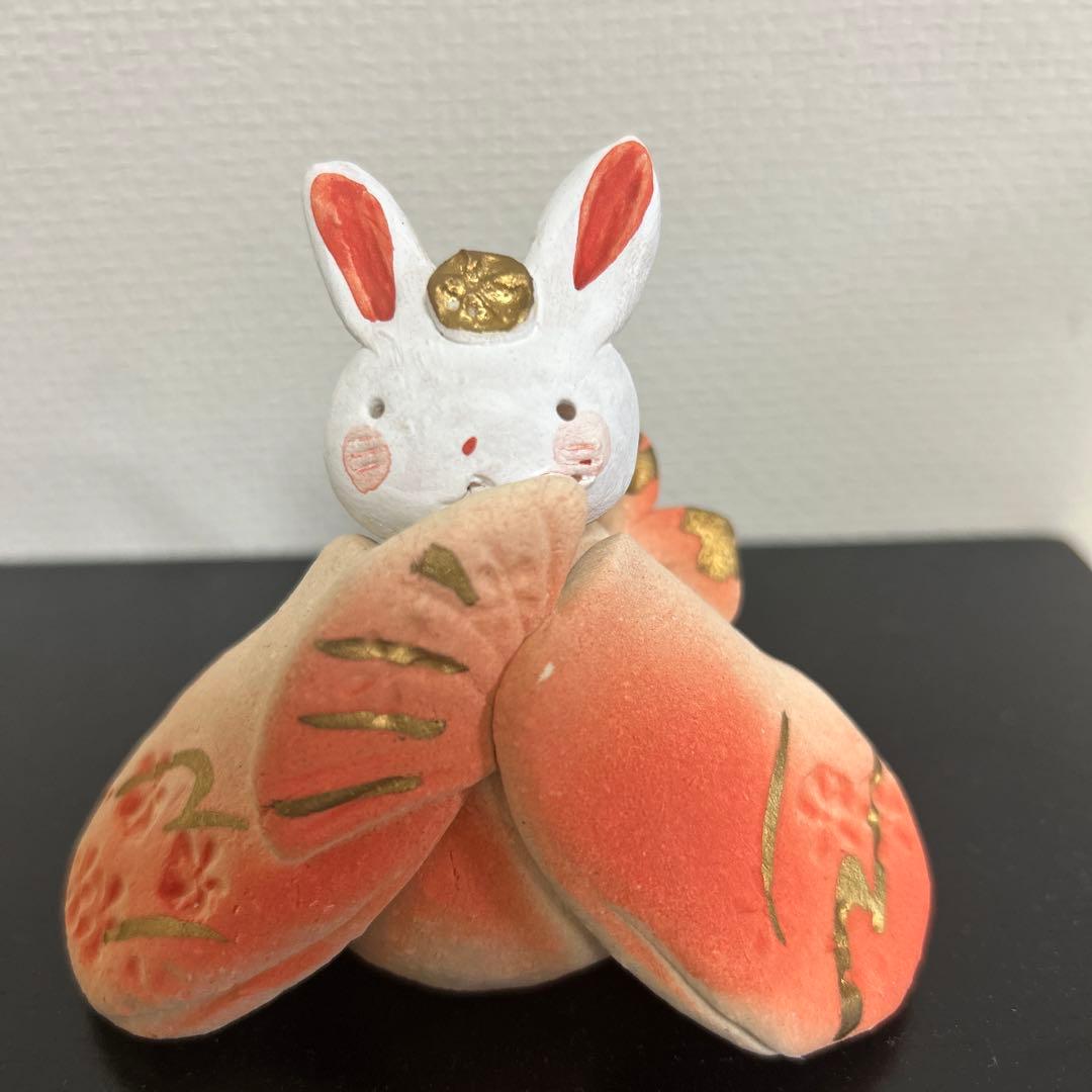 作家　陶芸作家　雛人形 陶器 濱田ひろこ作 うさぎ雛　板なし