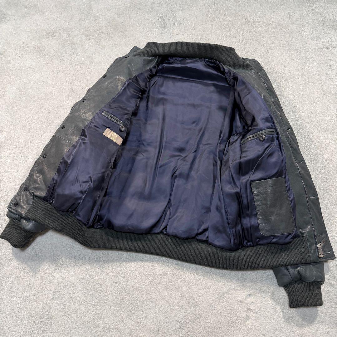 クルチアーニ　レザーブルゾン　アウター　レザー/カシミヤ　ブラック系　52