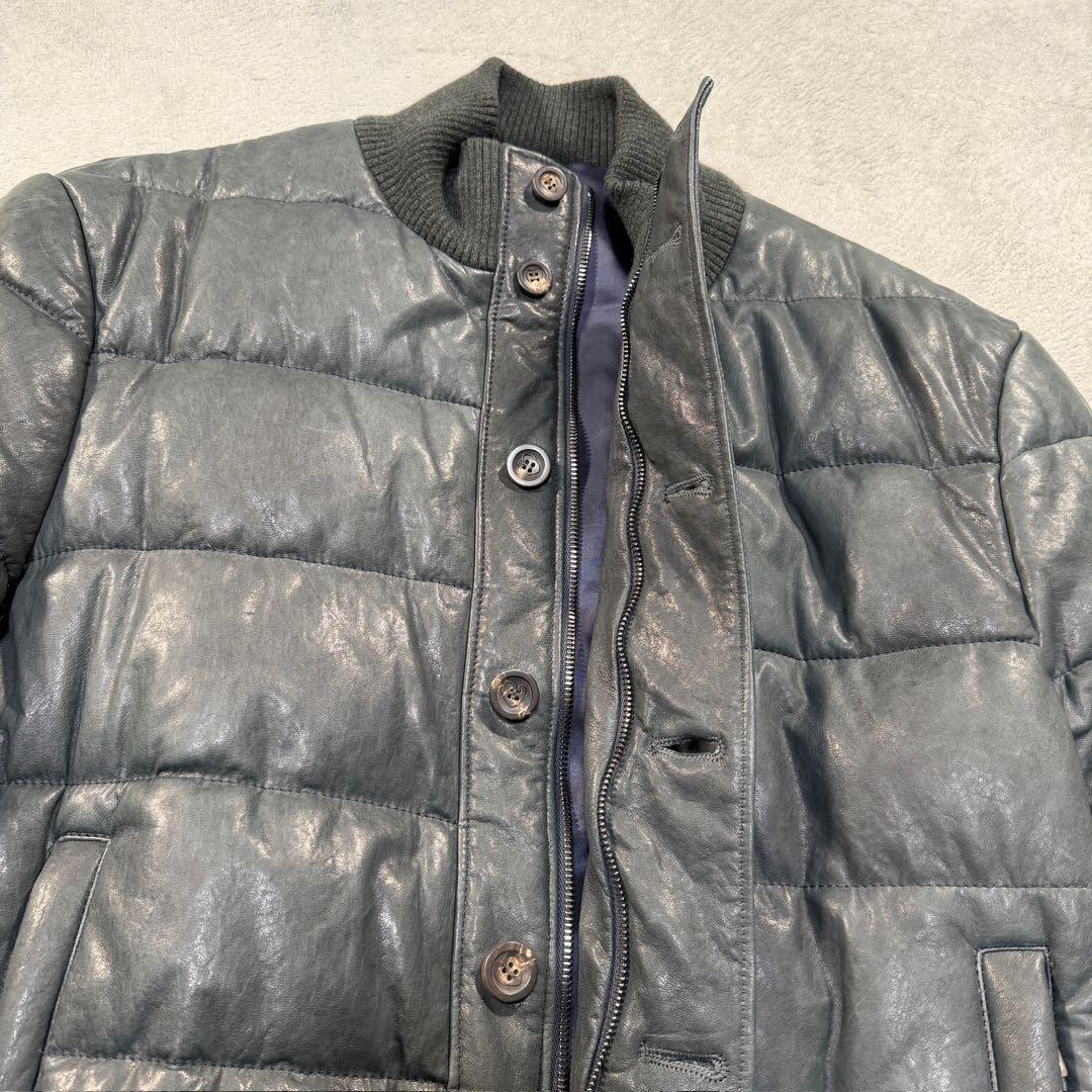 クルチアーニ　レザーブルゾン　アウター　レザー/カシミヤ　ブラック系　52