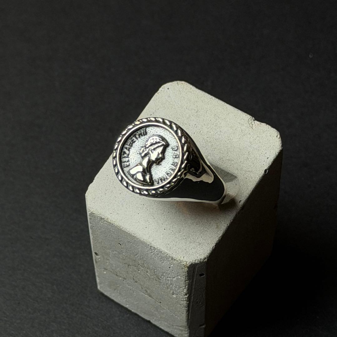 シルバー925 silver エリザベス女王リング/軽研磨仕上げ/21号