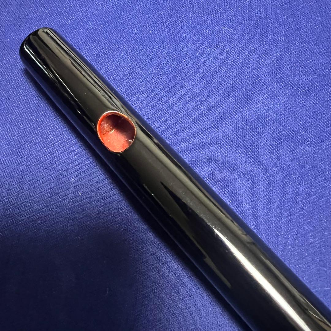 篠笛丸山 8本半調子 唄物 黒漆塗 笛袋付