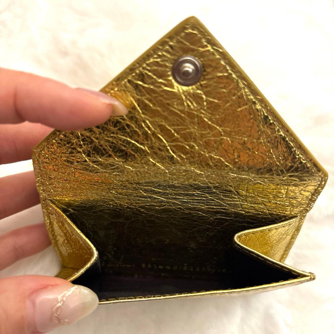 BALENCIAGA バレンシアガ ペーパーミニウォレット ゴールド 財布