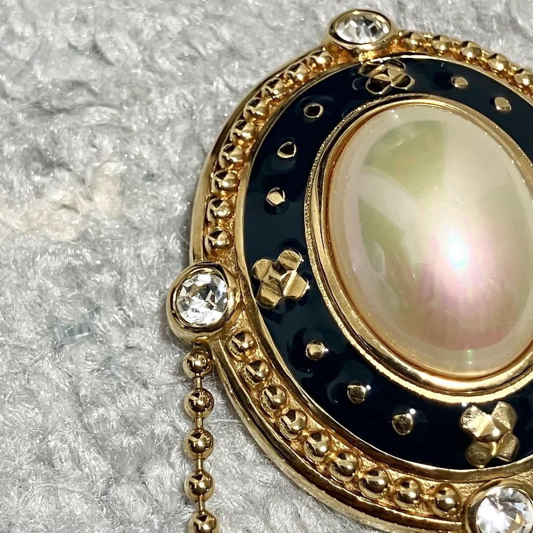 バーバリーズ［ピンブローチ］ラインストーン　パール　チェーン　ヴィンテージ