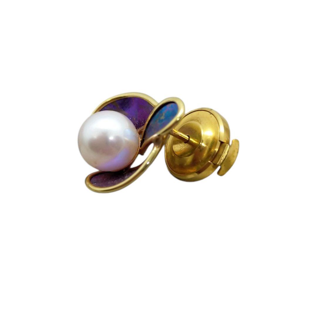 K18本真珠 パール チタン ピンブローチ