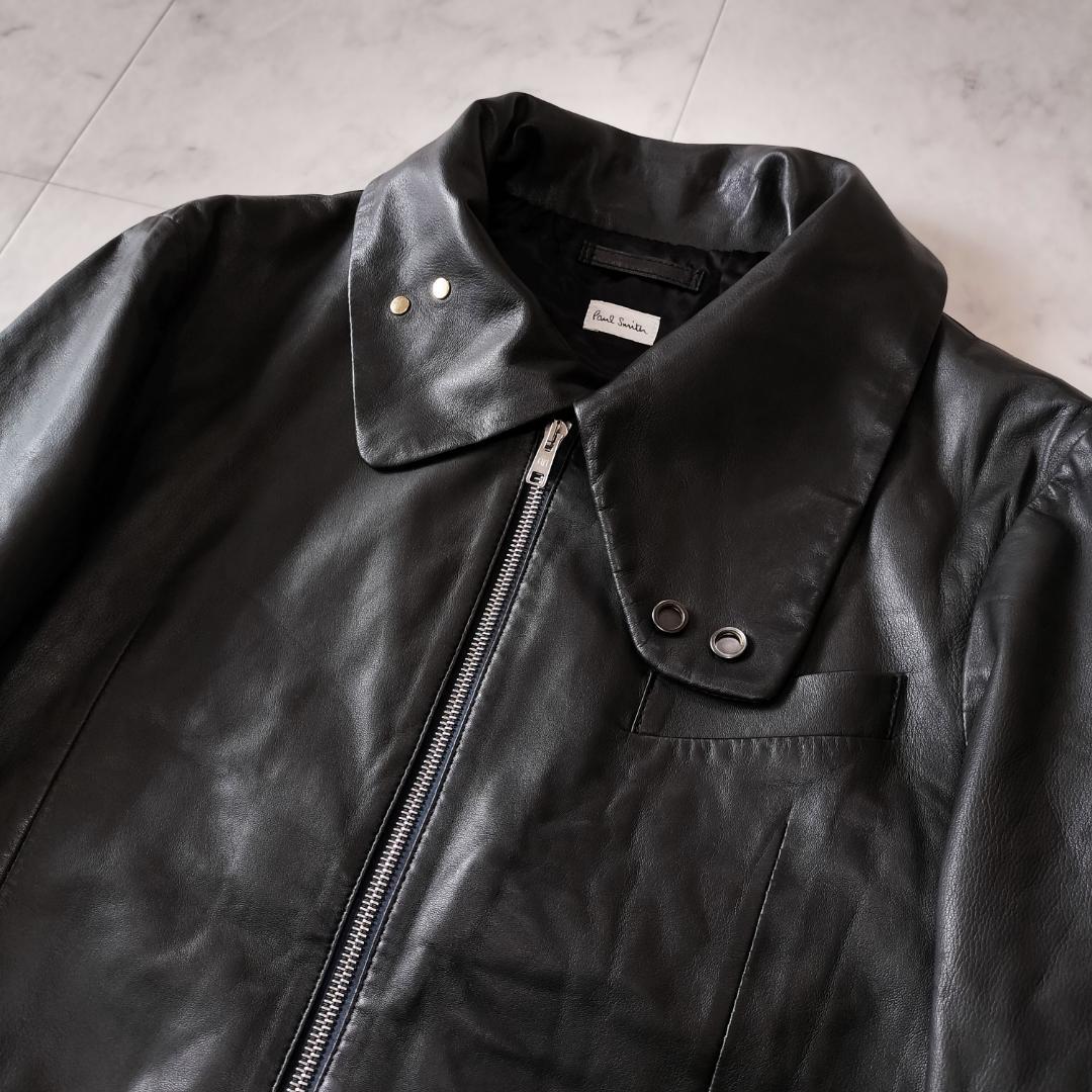ポールスミス 10AW コレクションモデル 変形襟レザージャケット M ブラック