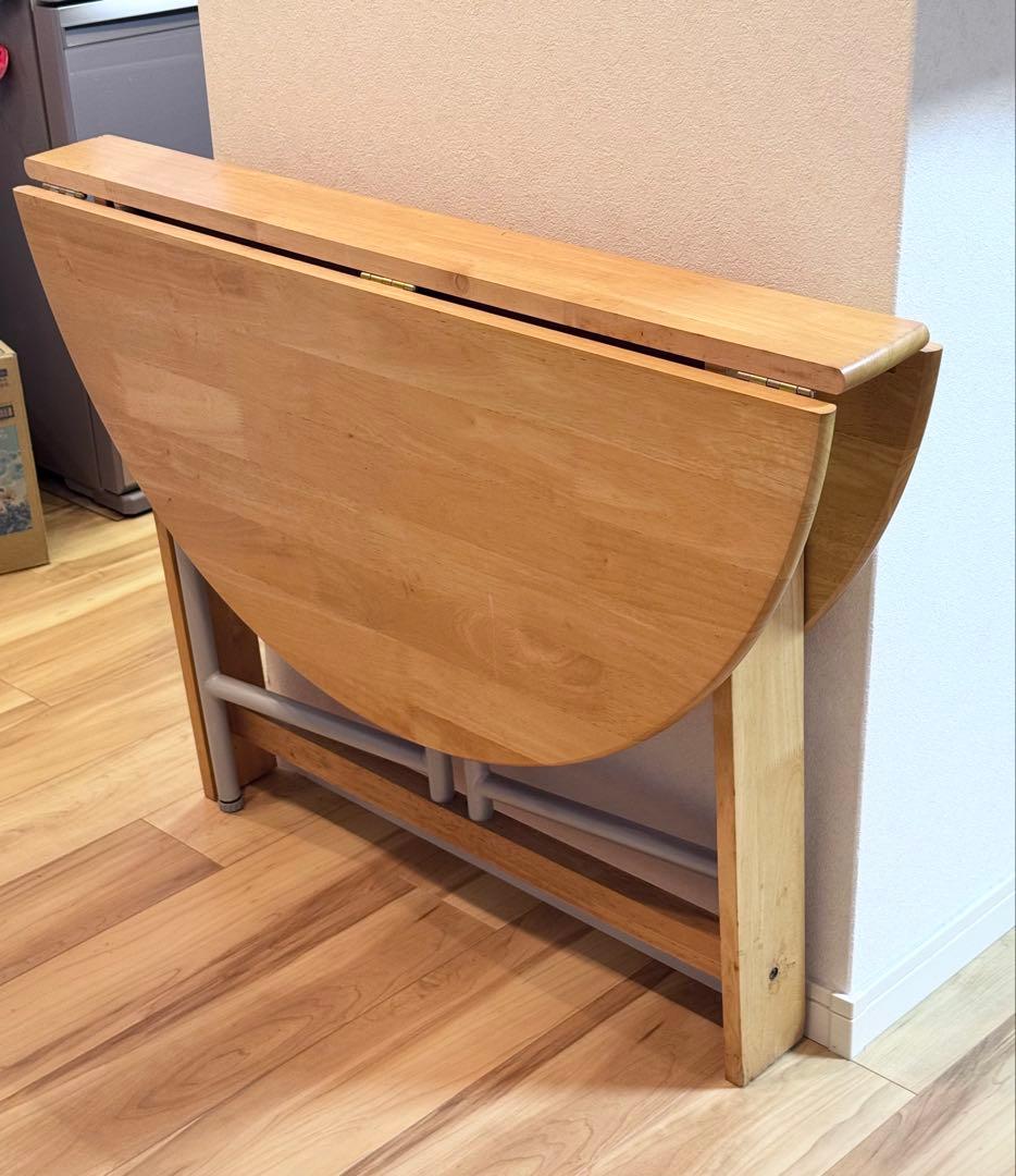 カ*ス様 ナチュラルウッド 折りたたみ ダイニングテーブル　丸テーブル　ラウンド