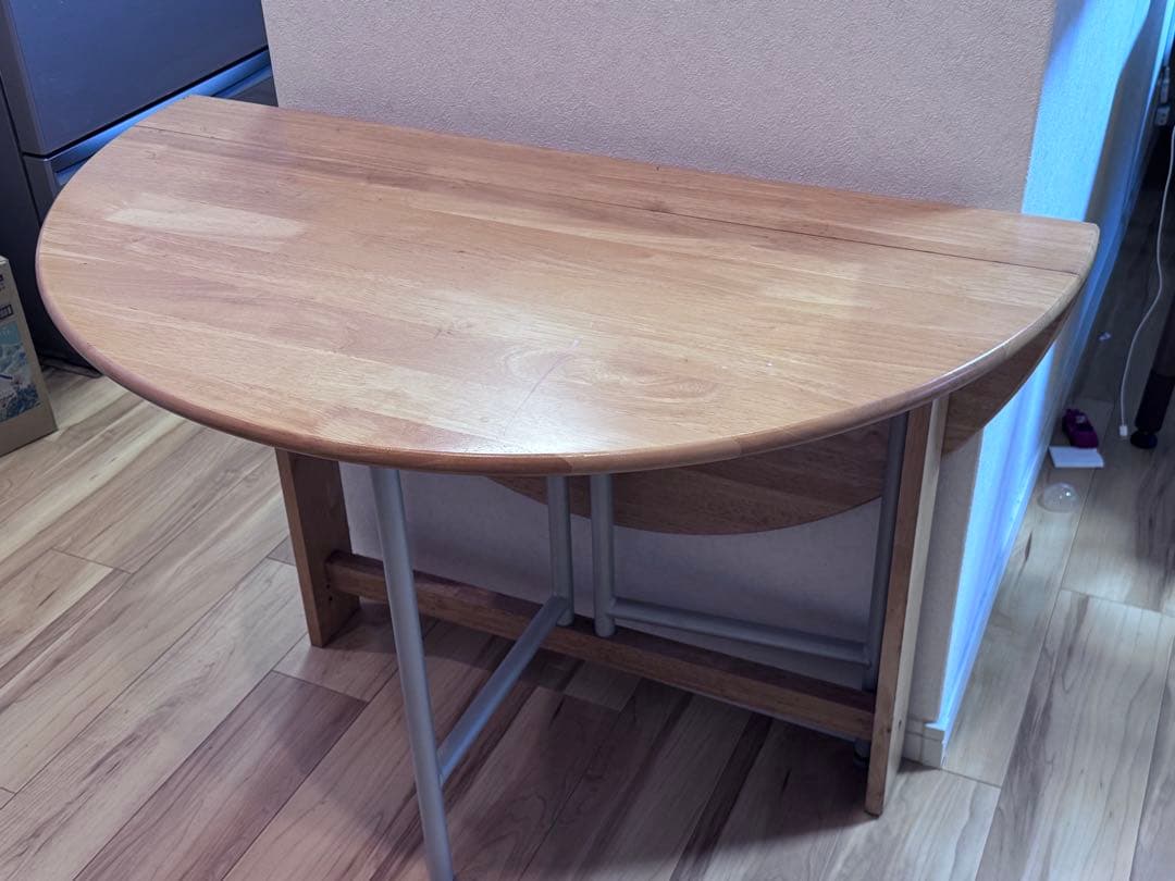 カ*ス様 ナチュラルウッド 折りたたみ ダイニングテーブル　丸テーブル　ラウンド