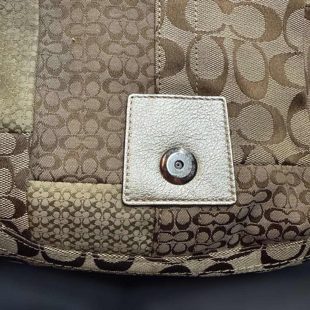 ブラウン系パッチワークショルダーバッグ