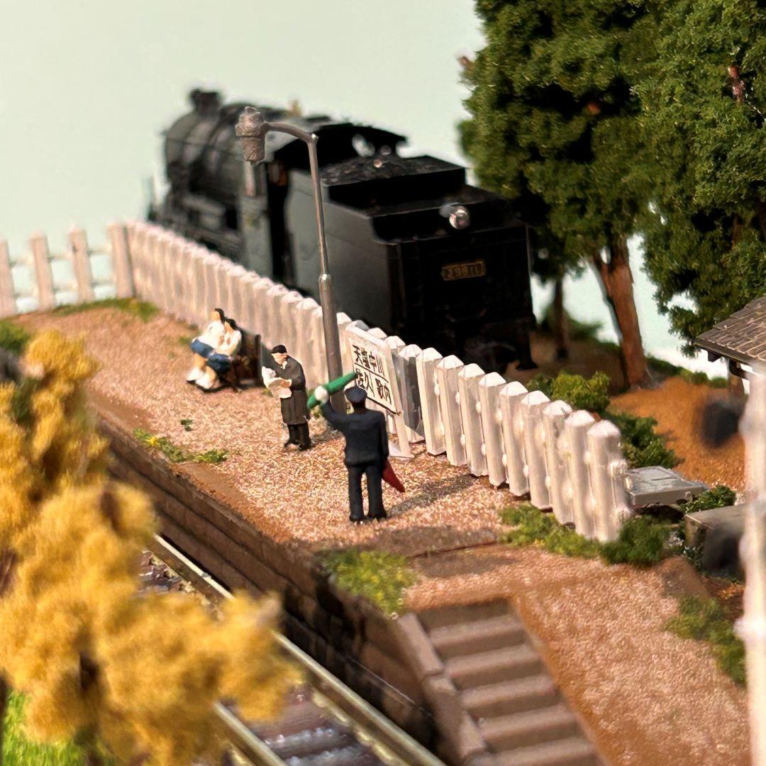 宗谷秋色　宗谷本線旧天塩中川駅　鉄道ジオラマ　Nゲージ　展示台